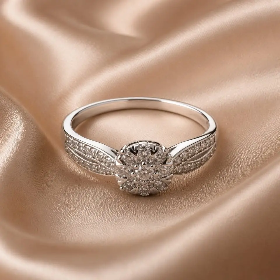 925 Sterling Silver Rhodium-Plated Solitaire Band Ring, Unisex Minimalist Plain Elegant Design for Everyday Wear with Timeless Vibe, Solitaire Stone, Simple