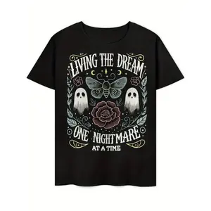 Mens Vintage Inspired Summer T Shirt Featuring Living The Dream One Nightmare At A Time Graphic Design
