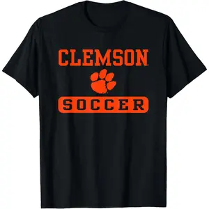Clemson Tigers Soccer Officially Licensed T-Shirt Pure Cotton Graphic Tees Menswear Top: Gifts for Men & Women