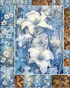 35 Sheets 6"x8 Decoupage Paper Pack, Beautiful Blue and Orange for Decoupage, Craft and Scrapbooking