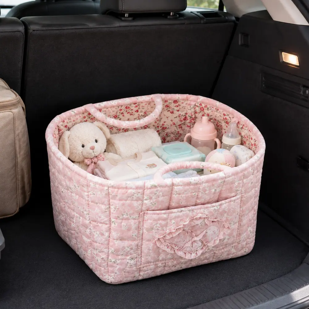 Car Storage Basket Organizer-Machine-washable large-capacity storage basket,Multifunctional Foldable Flower Storage Basket for Backseat & Trunk,Suitable for picnics, gifts, books and other daily uses ,summervibes