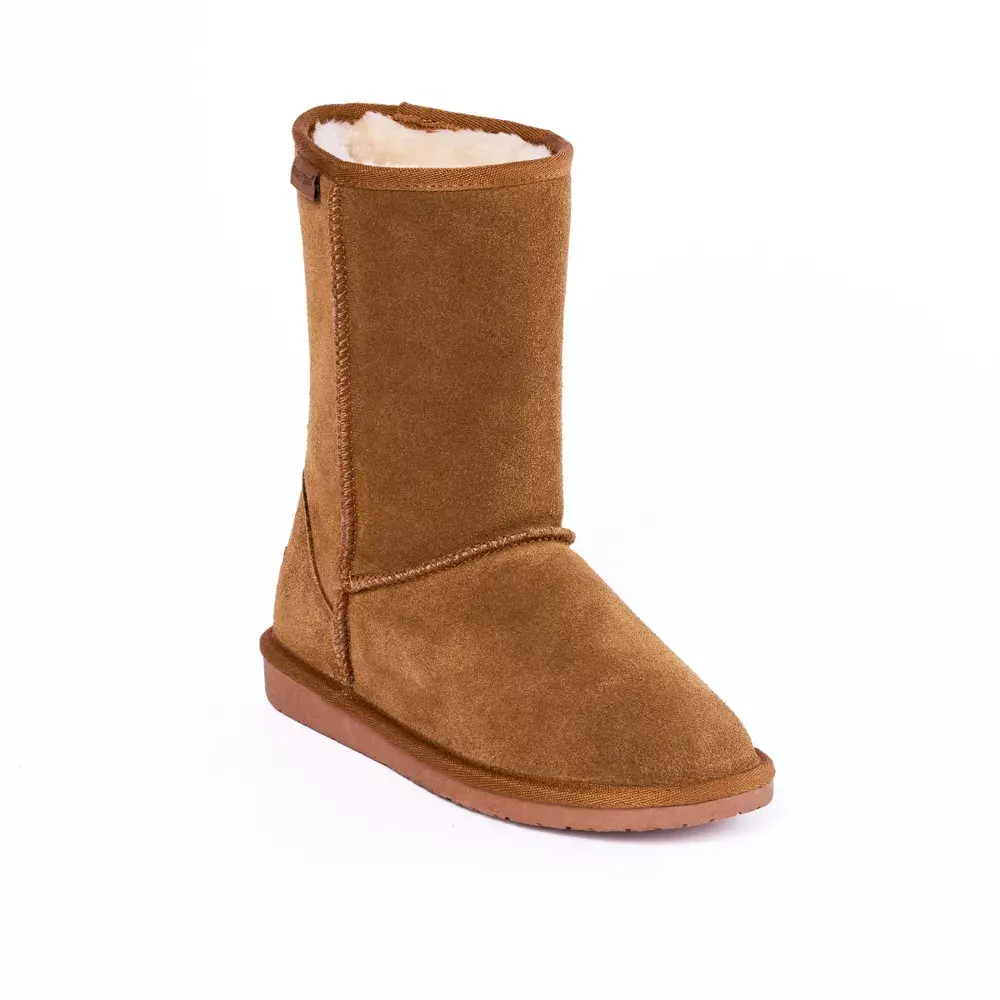 Minnetonka Women's Callahan Suede Mid-Calf Boots 85731S Tan - 7, Shoe, Footwear, Round, Approximately 1.25", Soft, Eva, Flat Heel, Low Heel