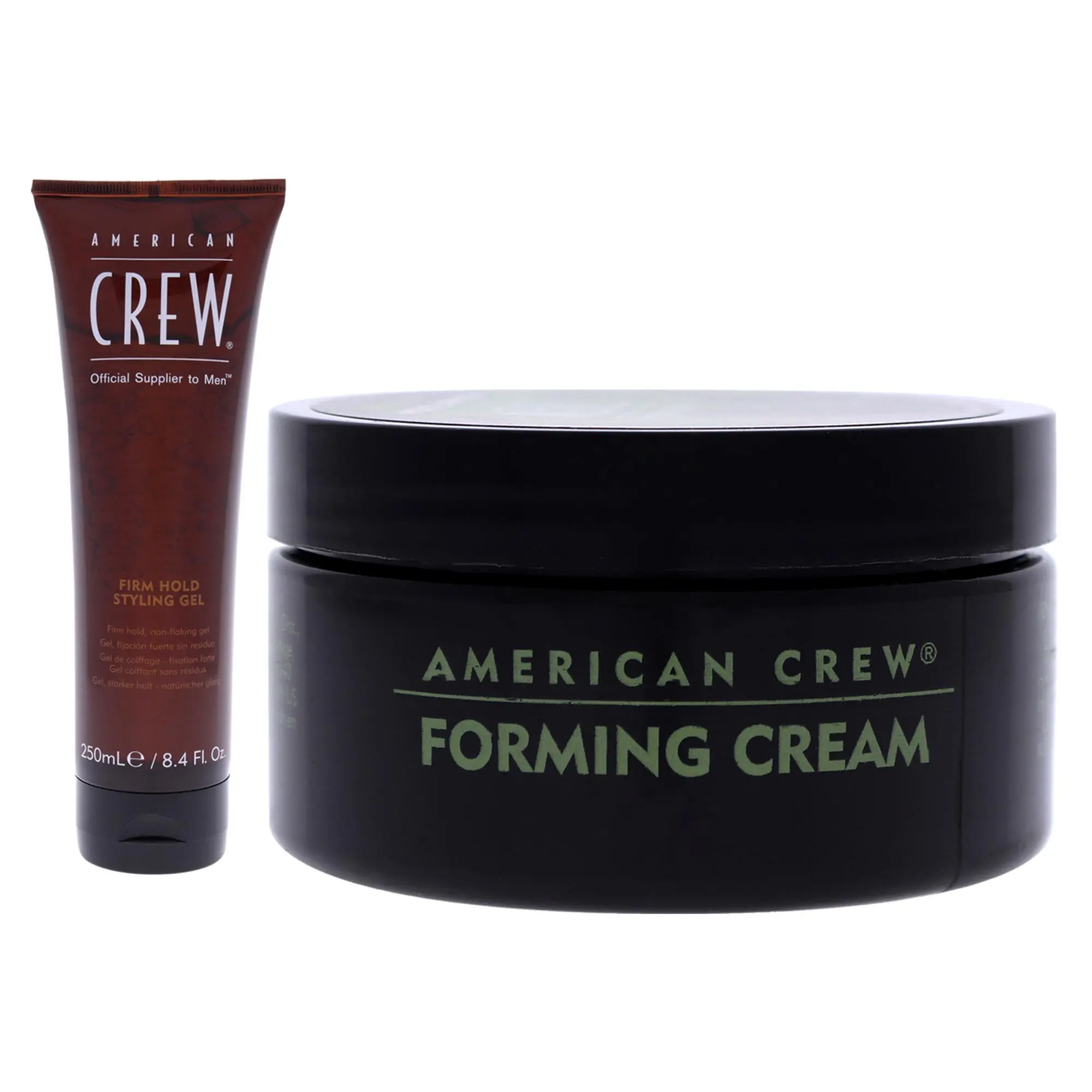 American Crew Men's 2-Piece Hair Care Styling Kit - Firm Hold 8.4oz Gel & 3oz Cream for Polished Male Hair Looks, Two Piece Set