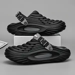 [Lightweight EVA Sandals] Comfortable Non-Slip Durable Lightweight Men's Solid Color Hollow-Out Fashion EVA Sandals |   Trendy Casual Outdoor Shoes, Garden Geta Mules for Men's Outdoor Activities Boy Footwear