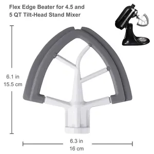 Flex Edge Beater for KitchenAid - Food-Grade Silicone & Aluminum, Perfect for 4.5-5 Quart Tilt-Head Stand Mixers, Compatible with K Series Models - Durable & Safe for Baking
