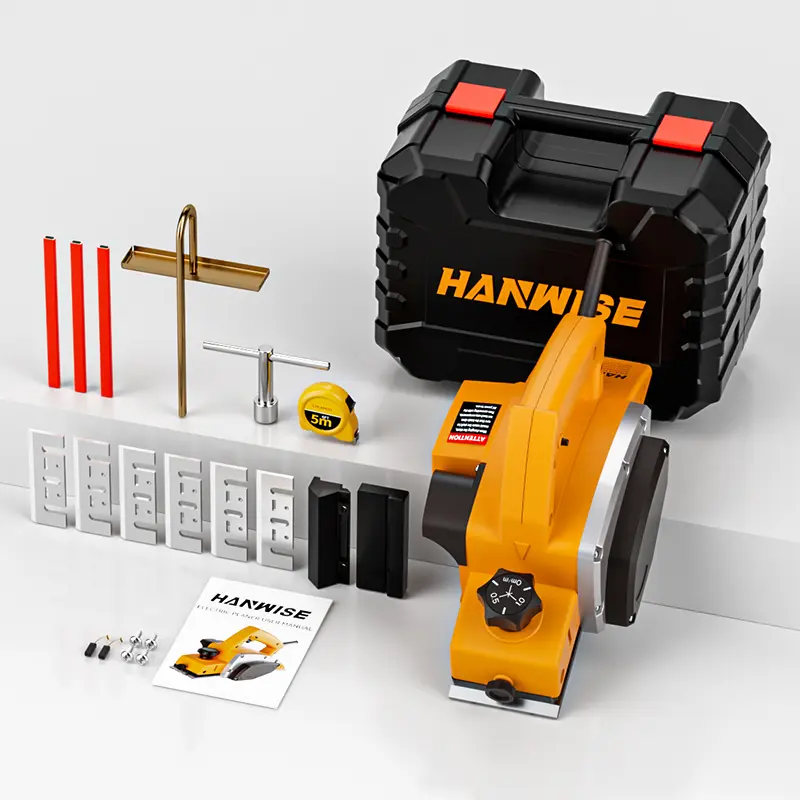 16000RPM Electric hand planer, 500W 3-1/4 Inch Electric wood planer with 82mm Blades & Depth Adjustment, 110V Power Wood Planer for Surface Finishing, Woodworking, Carpentry, and Home DIY