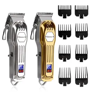 Professional Hair Clipper with Guide Combs, 1 Set Rechargeable Hair Trimmer with LCD Display, Hair Cutting Kit for Men, Barber, Stylist