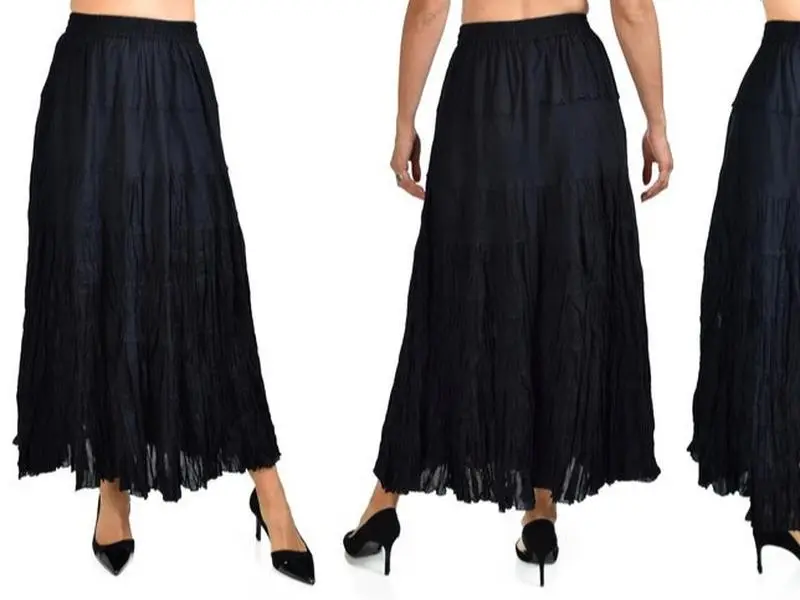 Womens Flowy 5 Tiered Ombre Tie Dye Broomstick Skirt, Available in Regular and Plus Sizes