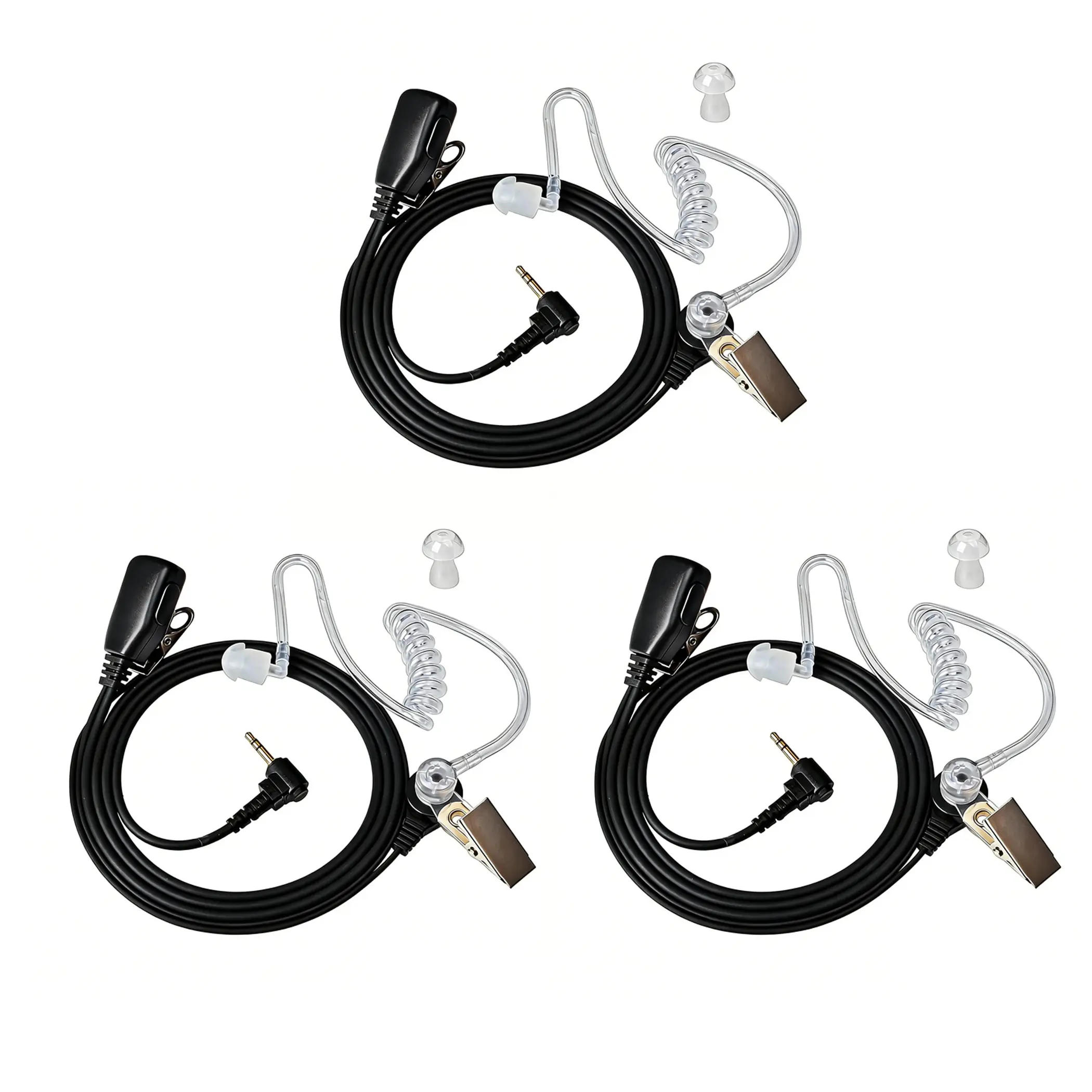 YNIBST 2.5mm 1 Pin Walkie Talkie Clear Acoustic Tube Earpiece for Motorola Talkabout T100 T107 T200 T260 T265 T280 T400 T460 T465  T600 T605   H2O MH230R MT350R, Covert Surveillance Headset with PTT Mic for Police Security and Law Enforcement Use(3 Pack)