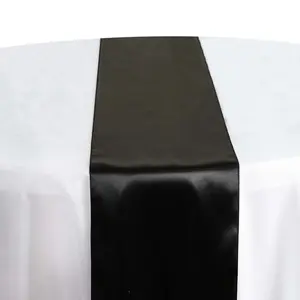 Satin Table Runner 12"x108" Black - Stylish Table Decor for Weddings & Events