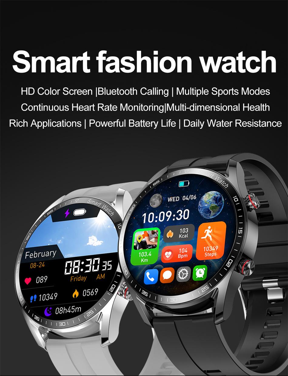 New Business Smart Watch Men 1.53 inch Full Screen Touch Multi Sport Mode ECG+PGG Sport Waterproof Bluetooth Call Smartwatches