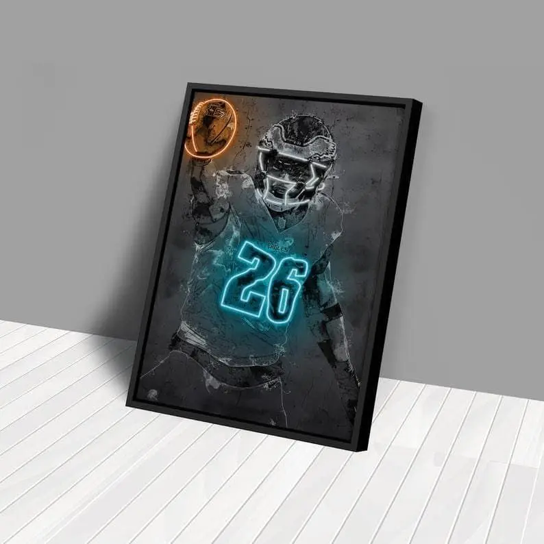 [ SPORT POSTER- UNFRAMED POSTER] Saquon Barkley Poster - Philadelphia Eagles Print, Unframed Wall Art, Kids' Room, Man Cave, Fan Gift, Home Decor