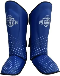 RightPunch Shin Guards Kickboxing Leg Pads with Instep Protection, Muay Thai MMA Martial Arts Kicking Sparring Training Gear