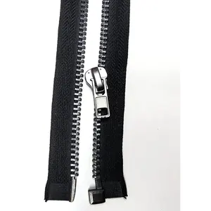 #10 24 Inch Metal Zipper Black Nickel 60cm Separating Zipper for Sewing Crafts Jacket Coat Bags Dress Vest Luggage DIY Handmade Replacement Repair Heavy Duty