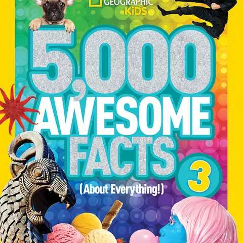 Used National Geographic Kids 5,000 Awesome Facts (About Everything!) 3rd Edition Hardcover Book - English, 3.01 lb, School & Educational Supplies Learning Tool, Bioluminescence, Printed Text, Brain Candy-Filled Fact-Filled Edition, Great Design