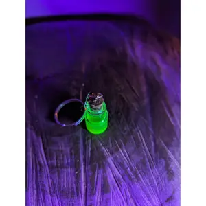 Glow in the Dark Keychain Potion Halloween Keychain Glass Bottle Keyring UV Reactive Potion Mana Health Potion Witches Brew Witch Gift
