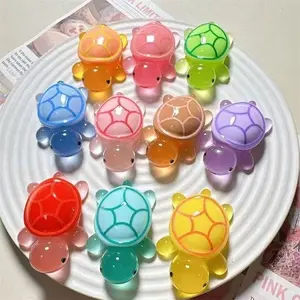 Colorful Small Turtle Resin Animal Figurine, Realistic Miniature Tortoise Ornament, Cute Pet Decor for Home and Office