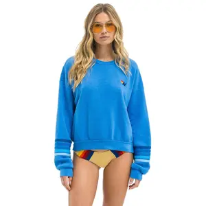 RUGBY STITCH 2 RELAXED CREW SWEATSHIRT - COBALT // BLUE
