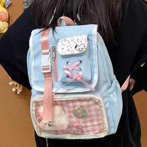 New Y2K Ita Backpacks Cute Girls Transparent Bags Students DIY Display Schoolbag Large Capacity Rucksacks Casual Travel Knapsack