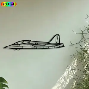 1pc Fighter Jet Metal Wall Art, Military Aircraft Statue Mural, Artistic Metalwork, Intricate Craftsmanship, Perfect for Fathers Day, Graduation Decor, Perfect for Man Cave Office Garage Decor, Ideal Gift for Aviation Enthusiasts.