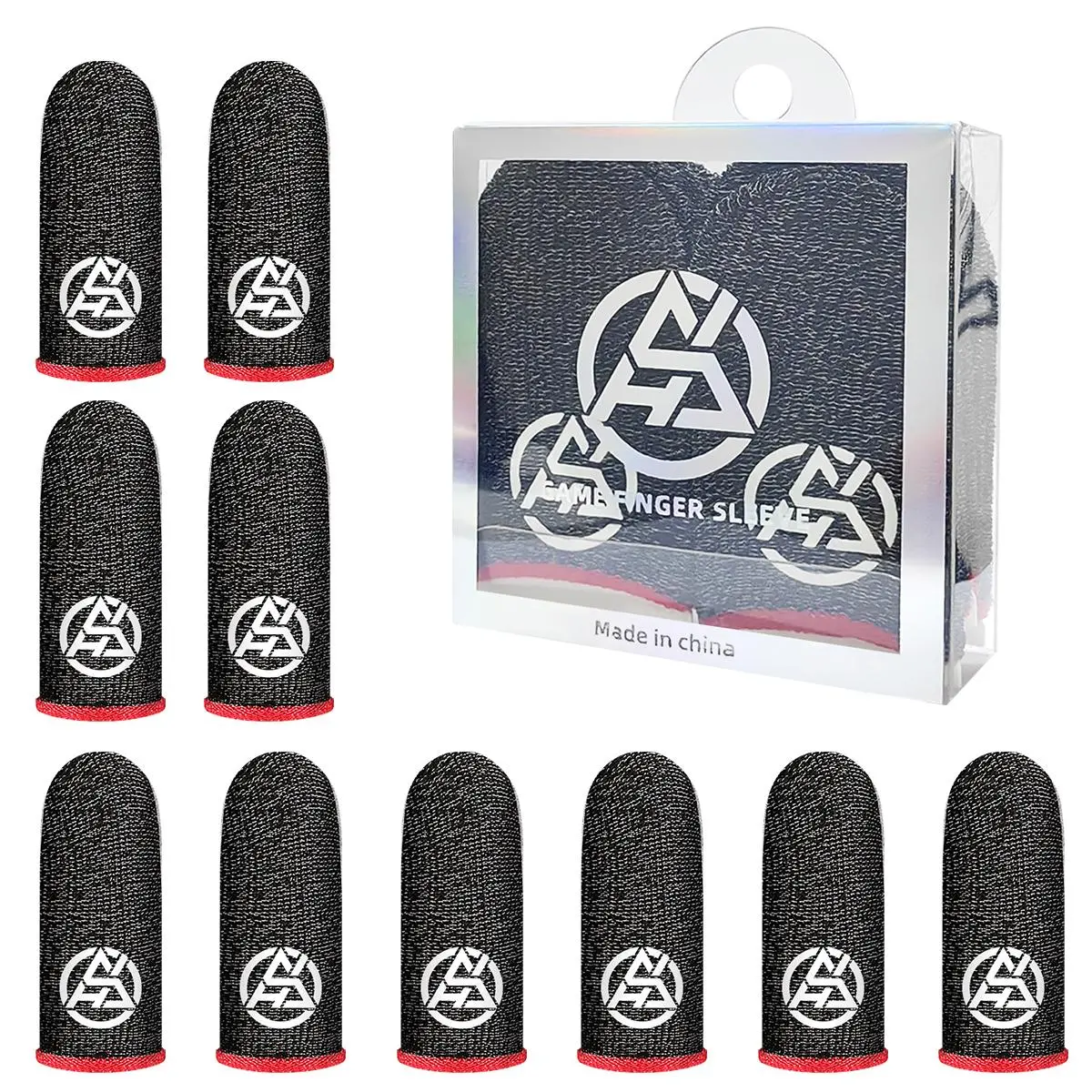 Gaming Finger Sleeves, 5 Pairs Thumb Finger Fingertips, Night Glowing Thumb Covers, Finger Covers for PUBG Mobile Games, Console, Gaming Accessories, Gaming Stuff