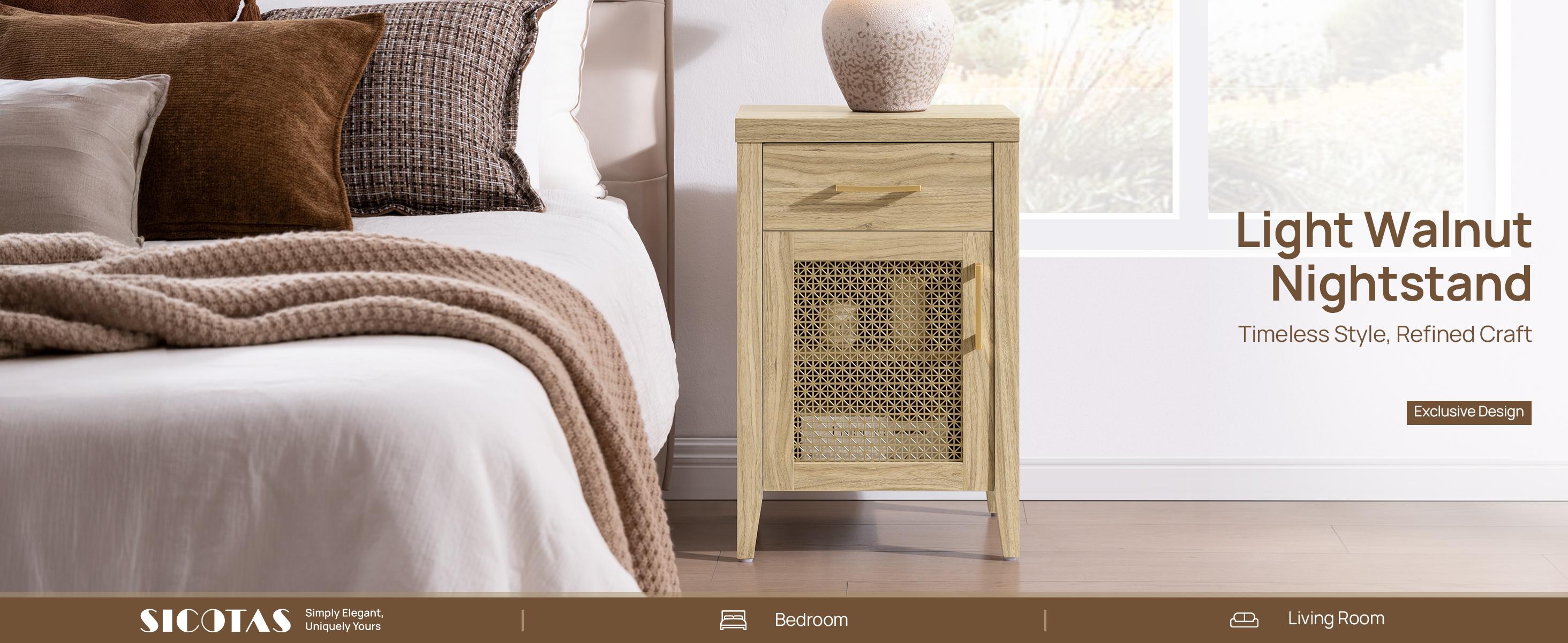 SICOTAS Tall Nightstands Set of 2 with Drawer, Mid Century Modern Wood Night Stand Rustic Bedside Tables with Storage, Vintage End Tables with Metal Mesh Door for Bedroom, Brown Oak SICOTAS Tall Nightstands Set of 2 with Drawer, Mid Century Modern Wood Night Stand Rustic Bedside Tables with Storage, Vintage End Tables with Metal Mesh Door for Bedroom, Brown Oak