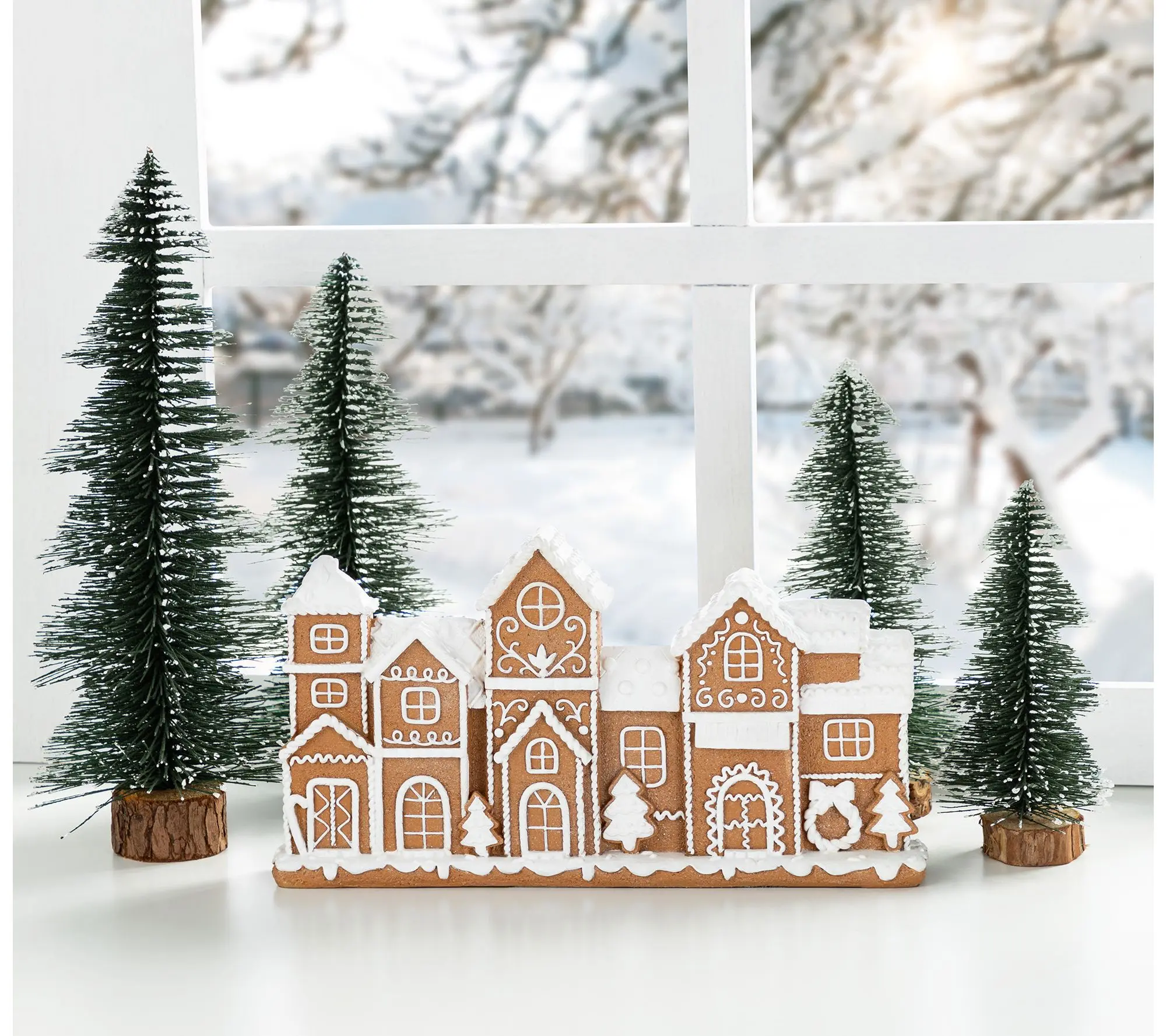 Glitzhome 12"L Christmas Gingerbread TownhouseTable Decor Glitzhome 12"L Christmas Gingerbread TownhouseTable Decor