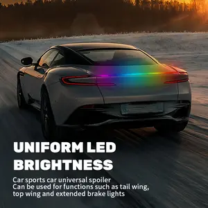 Universal Carbon Fiber Car Rear Wing LED Light Strip, Multi-Function Flowing Turn Signal Brake Tail Light, Five Lighting Modes