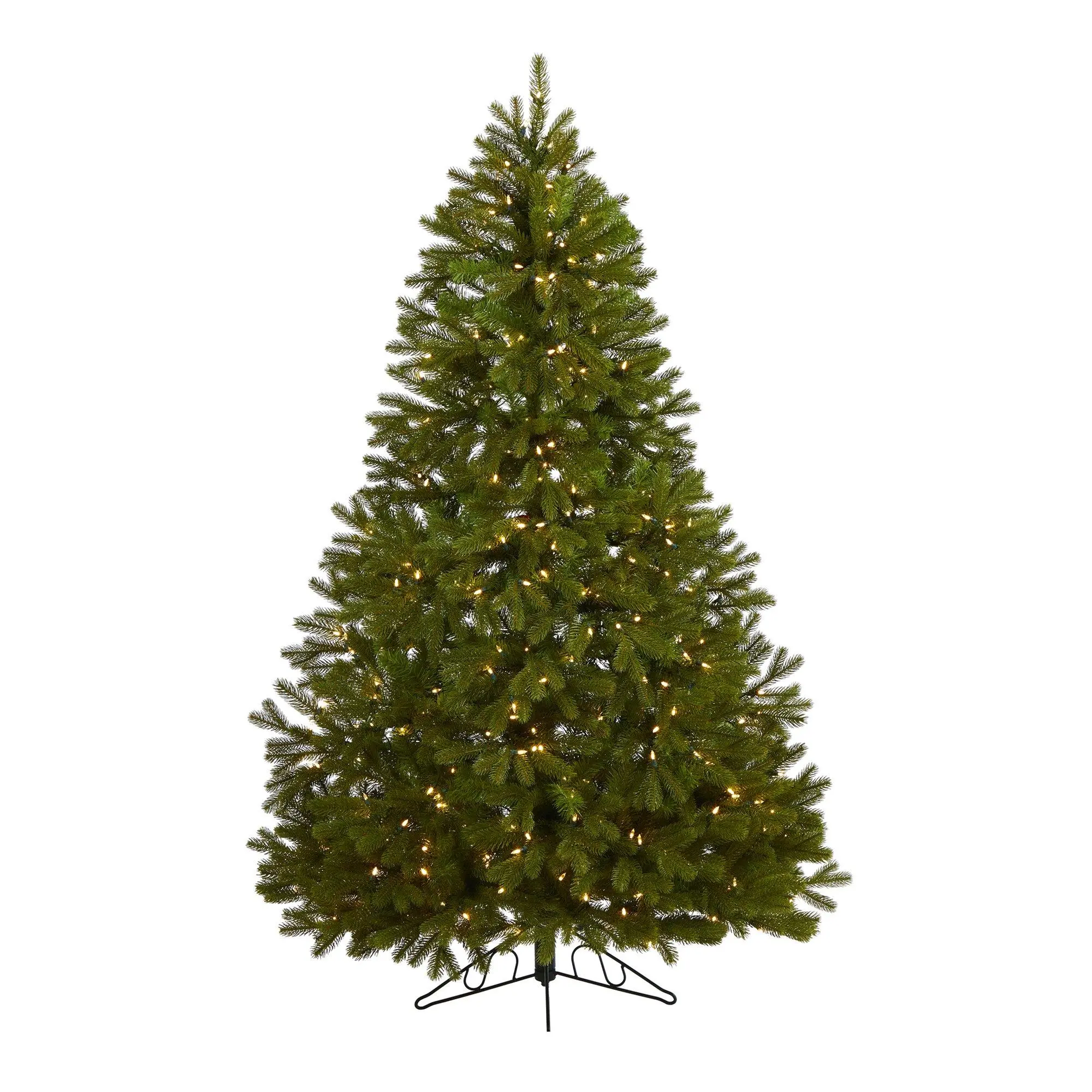 6' Cambridge Spruce Flat Back Metal-Frame Artificial Christmas Tree - Festive Decorative Specialty Tree Decor, 350 Multifunction Warm White LED Lights, 642 Bendable Branches, for Living Room Indoors