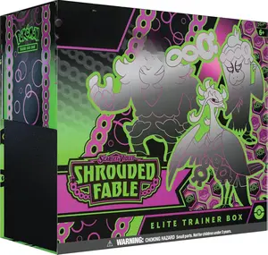 Pokémon TCG ETB: Scarlet & Violet Shrouded Fable Elite Trainer Box with 9 Booster Packs 1 Promo Card 65 Sleeves 45 Energy Cards & More Premium Collectors Box