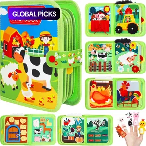 Early Education Enlightenment Busy Board Toy, Montessori Busy Board, Preschool Busy Board, Sensory Activity Board, 1 Count 3D Story Cloth Book, Fine Motor Skills Learning Toy, Travel Toy, Birthday Gift #GLOBAL PICKS