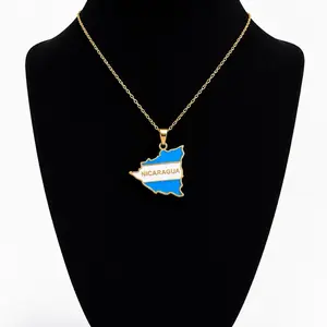 Collar de Nicaragua Azul y Blanco | Joyería Elegante en Acero Inoxidable