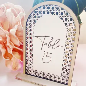 Rattan Table Numbers - Wedding Decor - Boho - Retro