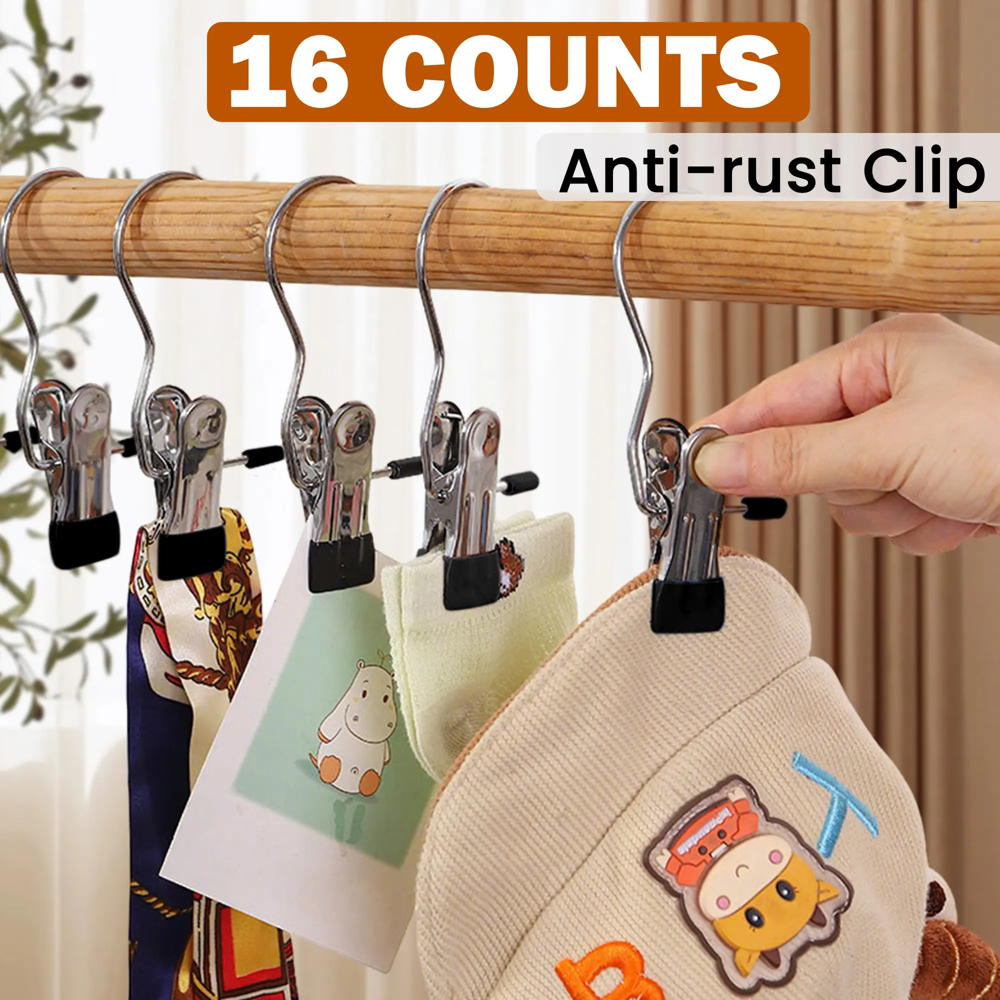 16 Counts Boot Hangers for Closet, Premium Anti-Rust Metal Hanging Hook Clips - Space-Saving Design, Lightweight