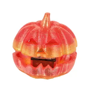 1 1/2" 3D-Printed Bright Orange Pumpkin Clicker Fidget Toys - 12 Pc.