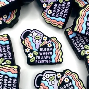 Bloom Where You Are Planted Silicone Focal Beads | Flower Beading for Beadable Accessories