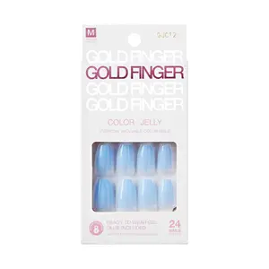 Gold Finger Jelly Color Nails - Blue Crush