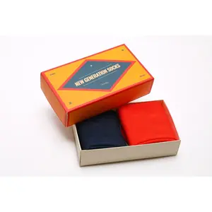 Classic Navy and Orange Socks Set of 2