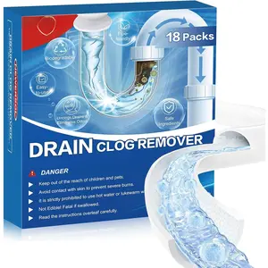 Drain Clog Remover 18 Packs  Acting Drain Cleaner Powders for Kitchen Sink Bathroom Shower Bathtub  Pipe Unclogger Clears hair  Safe for Pipes