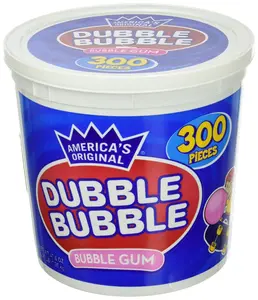 America's Original Bubble Gum 47.6 Ounce Value Tub 300 Individually Wrapped Pieces America's Original Bubble Gum 47.6 Ounce Value Tub 300 Individually Wrapped Pieces