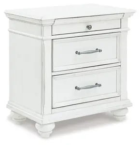 Kanwyn - Three Drawer Night Stand - Whitewash