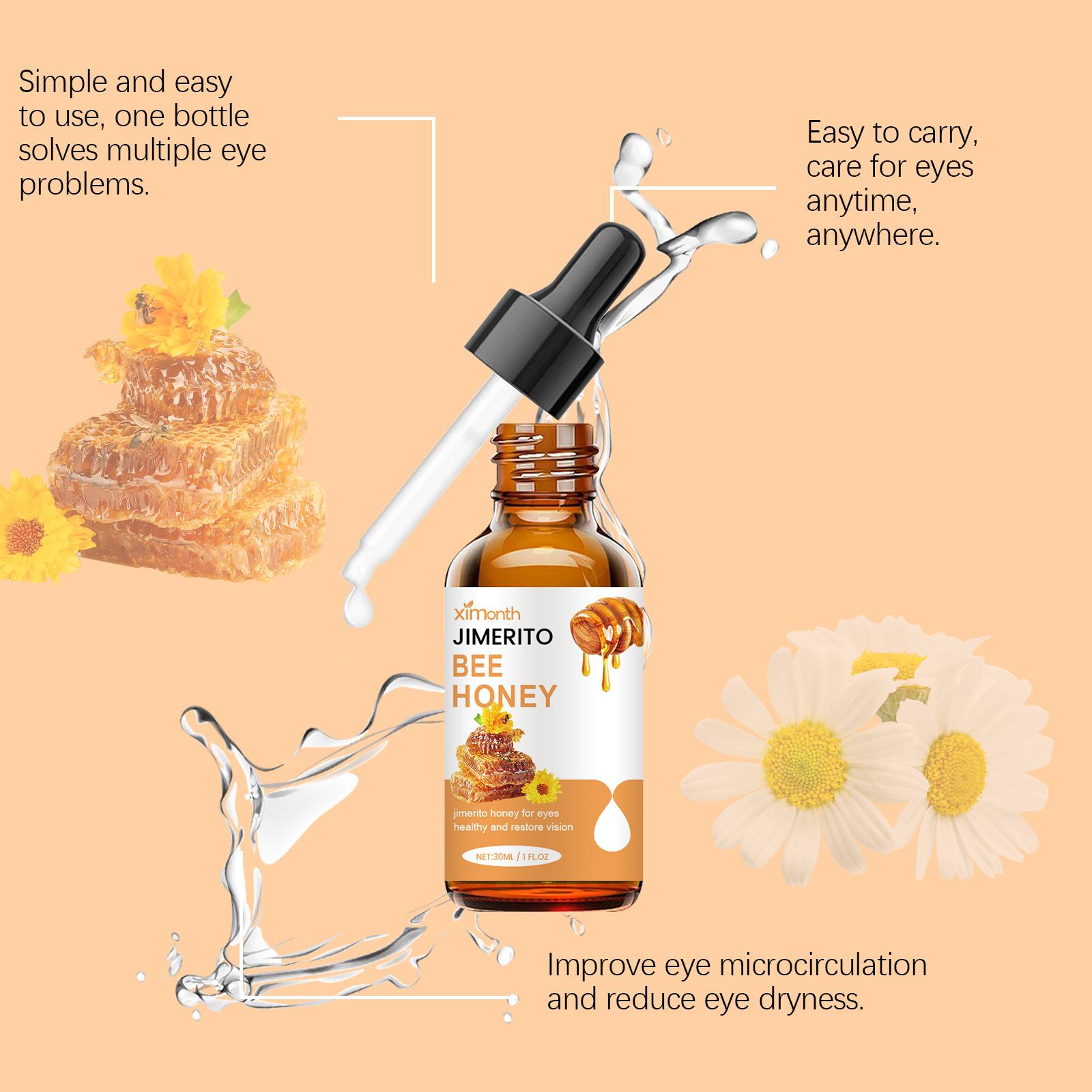 Jimerito Honey For Eyes [Ximonth] Perfect for dry eyes, eye floaters, and sticky eye build-up. This fast-acting daily eye care solution helps soothe dryness, refresh tired eyes, and nourish the delicate eye area| honey eye serum