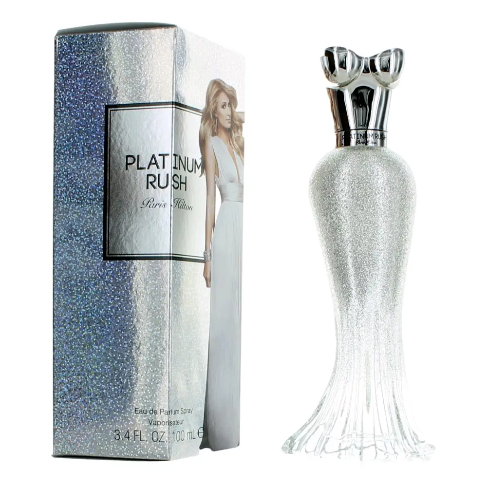 Women's Platinum Rush by Paris Hilton Fruity-Floral EDP Spray, 3.4 fl oz, with Nashi Pear, Lemon, Liquidambar, Musk, Vanilla Notes, Spray Bottle, See product packaging for full ingredient list