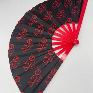 Delta Sigma Theta - Hand Clack Fan (Black & Red) Decor