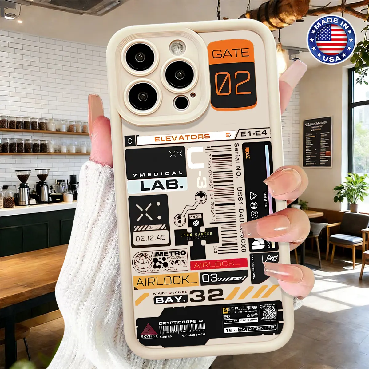 Cool Tech Label Sticker Pattern Design Case for iPhone 17 16 15 14 Pro Max 13 12 11 XR XS Plus Air Slim Lightweight Shockproof Anti Drop Protective Durable TPU Cover, Accessories, Silicone