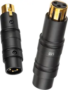 Microphone Preamps 28dB  XLR Male to Female Adapter with -Plated Connectors, 48V Phantom Power for SM7B/SM58 Mics, Mixer, Sound Card (Black)
