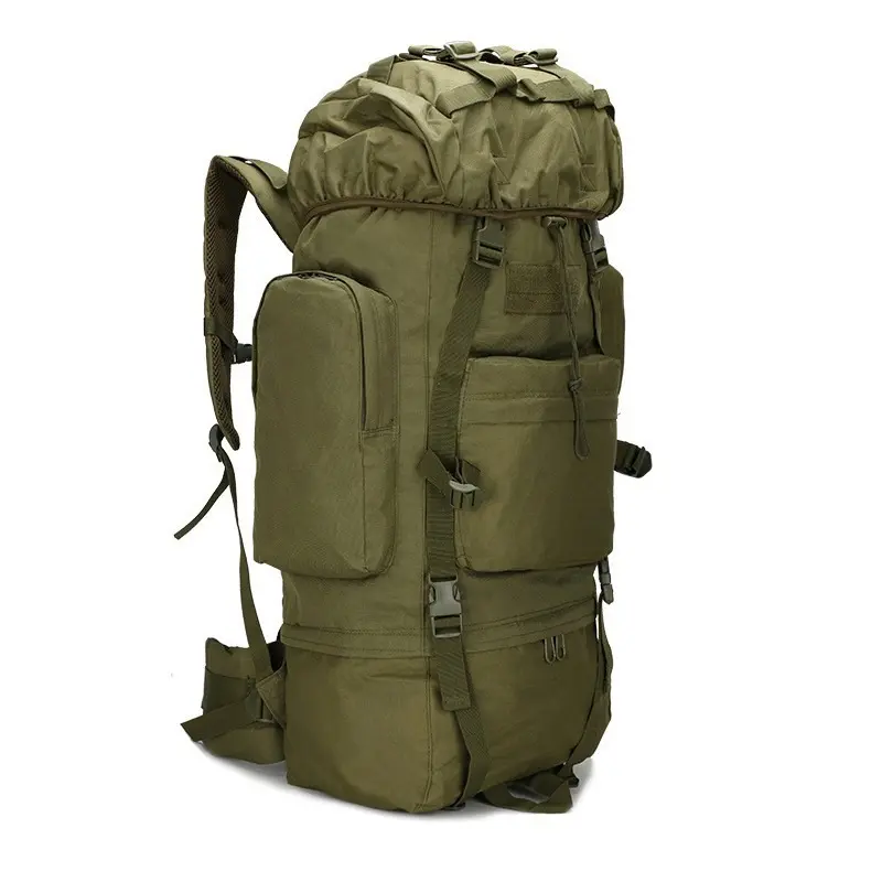 Outdoor military fan tactics 65L large-capacity mountaineering bag, waterproof and wear-resistant backpack, mountaineering and hiking backpack