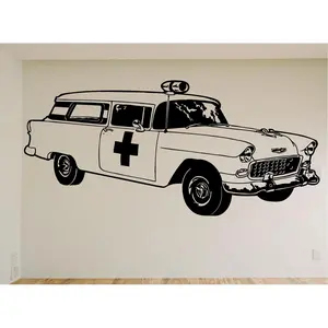 Ambulance Car Wall Decal- Auto Murals- Man Cave Garage Signs