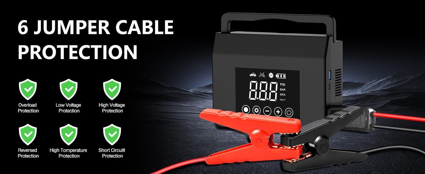 HIEHA 2026 4000A Automotive Car Jump Starter with 150PSI Air Pump, 15000mAh Power Bank - 4-in-1 Vehicle Truck Emergency Tools and Gadgets Car Interior Accessories #fathersdaygift