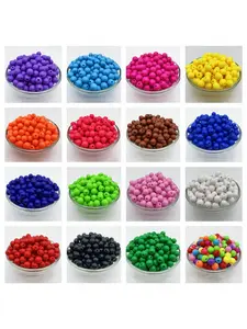 500g pack of 8-14mm acrylic beads, round beads, straight hole solid color beads, DIY handmade bead beads